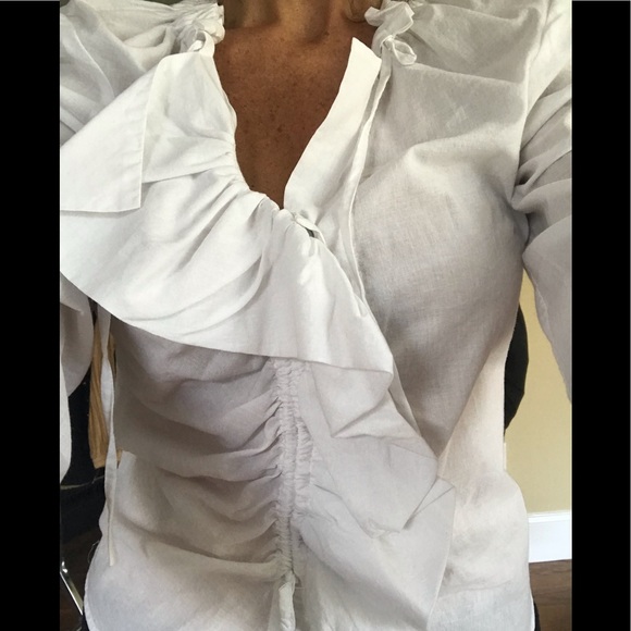 NWOT Groa Ruffled button down blouse - Picture 7 of 8